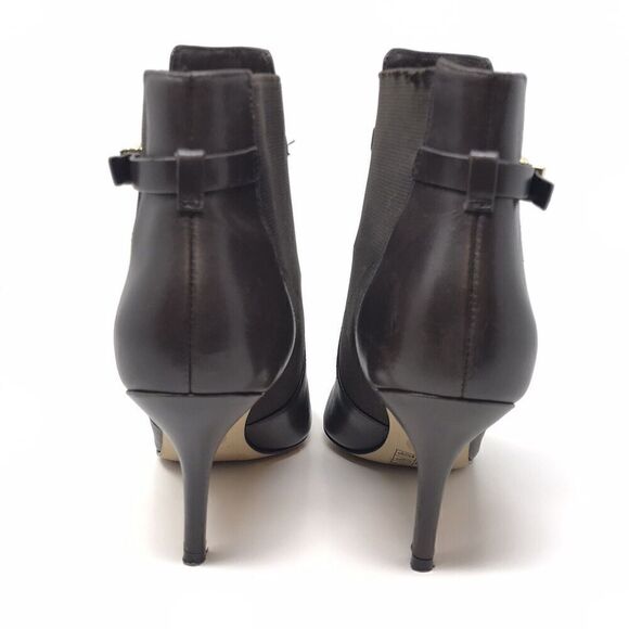Michael Kors Chocolate Brown Soft Leather Woods Ankle Pointed Toe Booties Size 7 - Picture 9 of 14